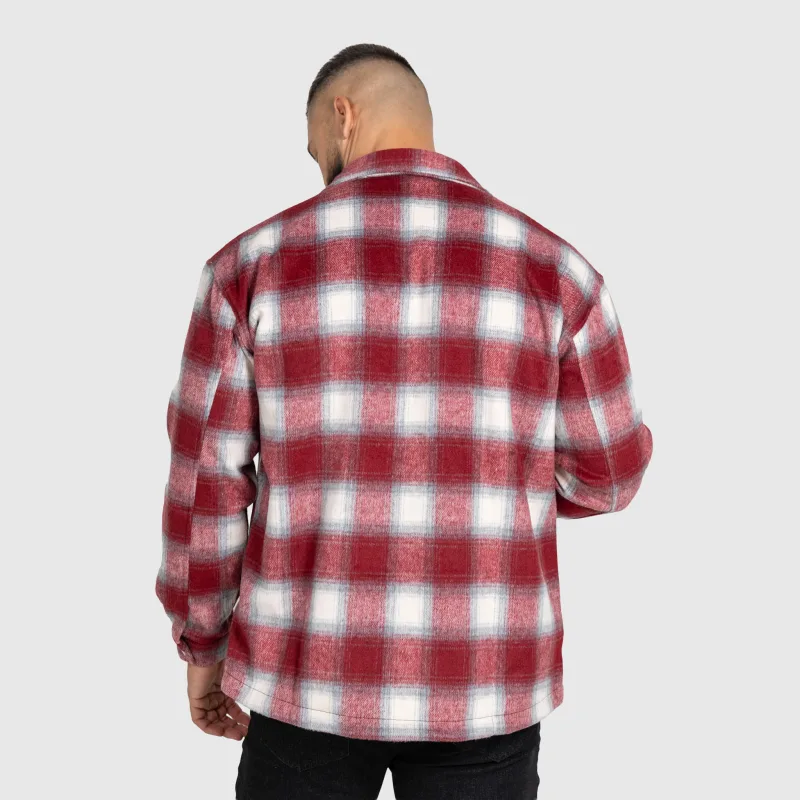 Pánska košeľová bunda Iron Aesthetics Timber, red/white-8