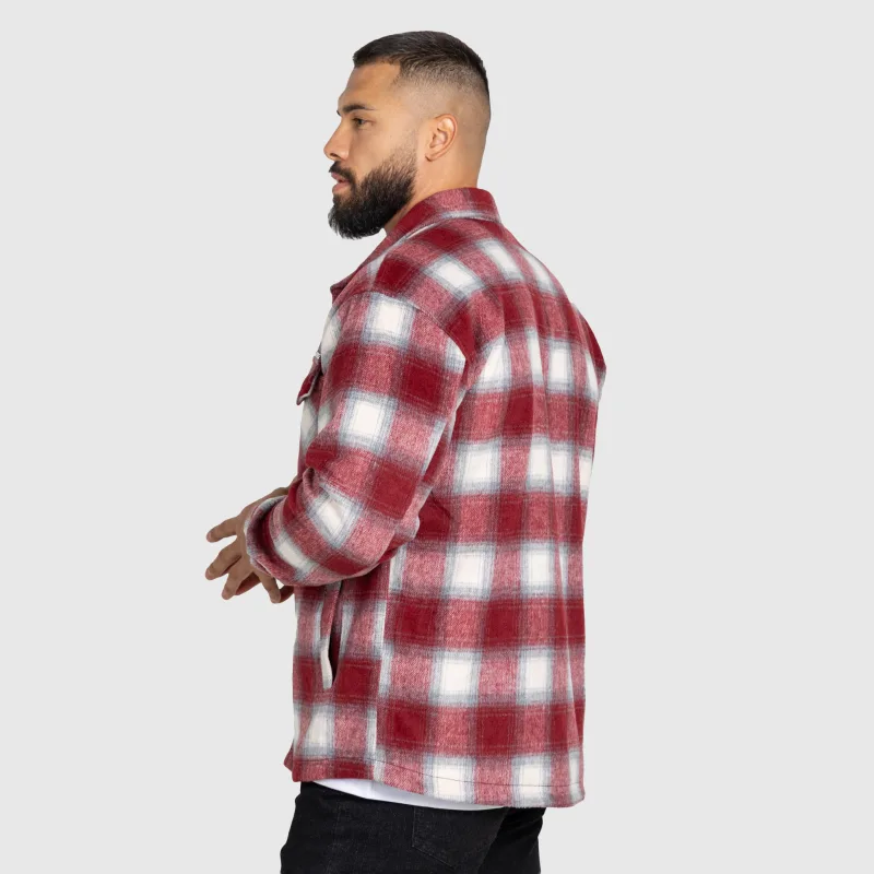 Pánska košeľová bunda Iron Aesthetics Timber, red/white-7