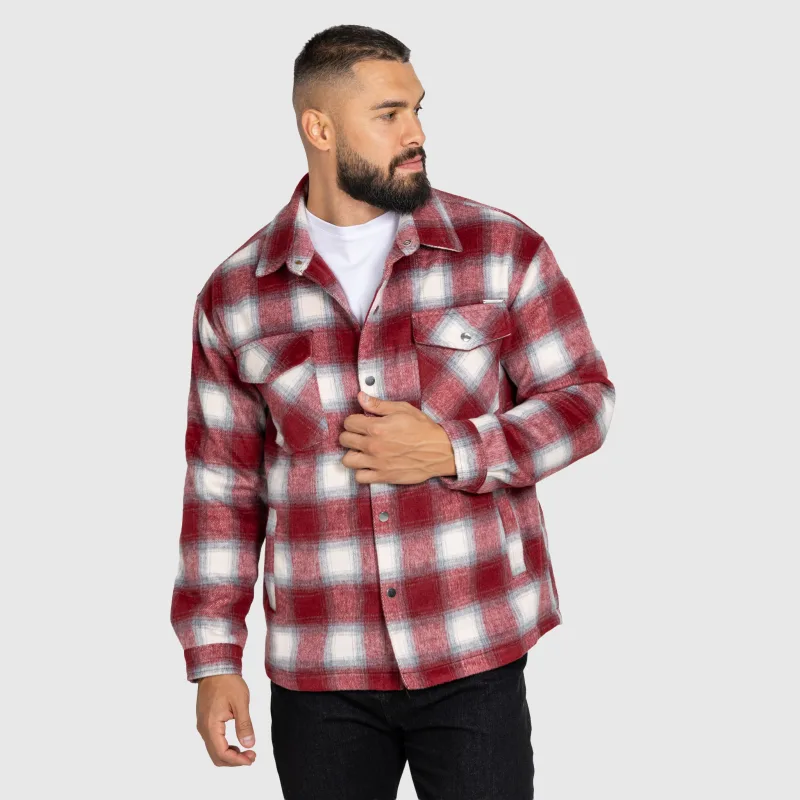 Pánska košeľová bunda Iron Aesthetics Timber, red/white-2