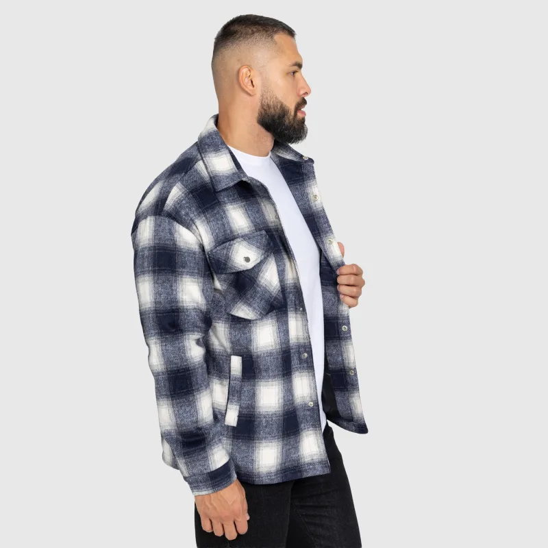 Pánska košeľová bunda Iron Aesthetics Timber, blue/white-8
