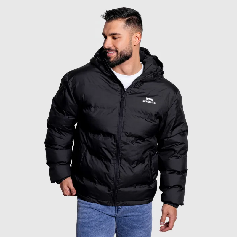 Pánska bunda Iron Aesthetics Zenit Puffer, čierna-4