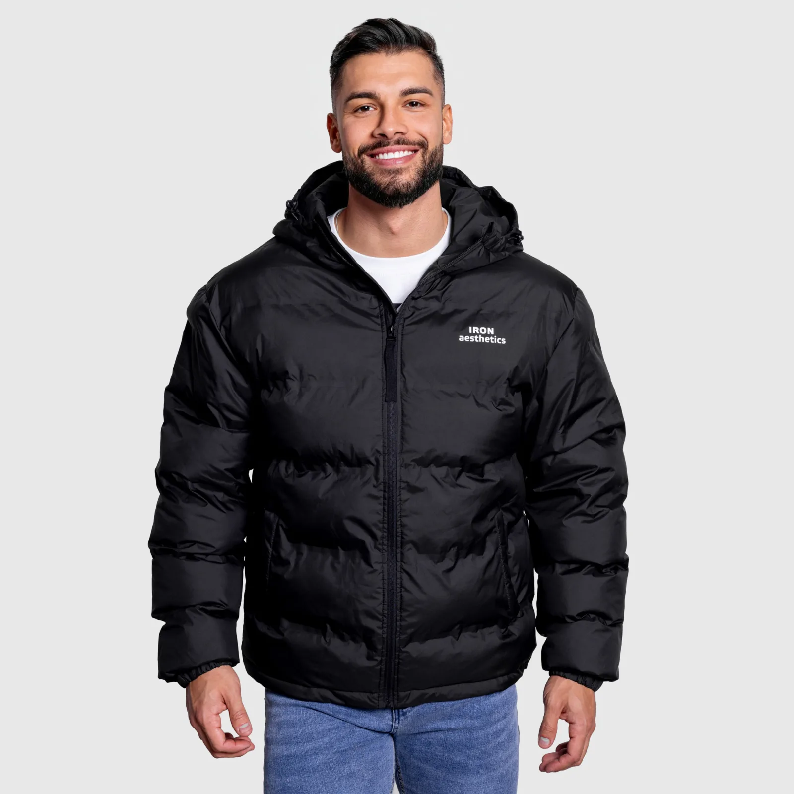 Pánska bunda Iron Aesthetics Zenit Puffer, čierna-1