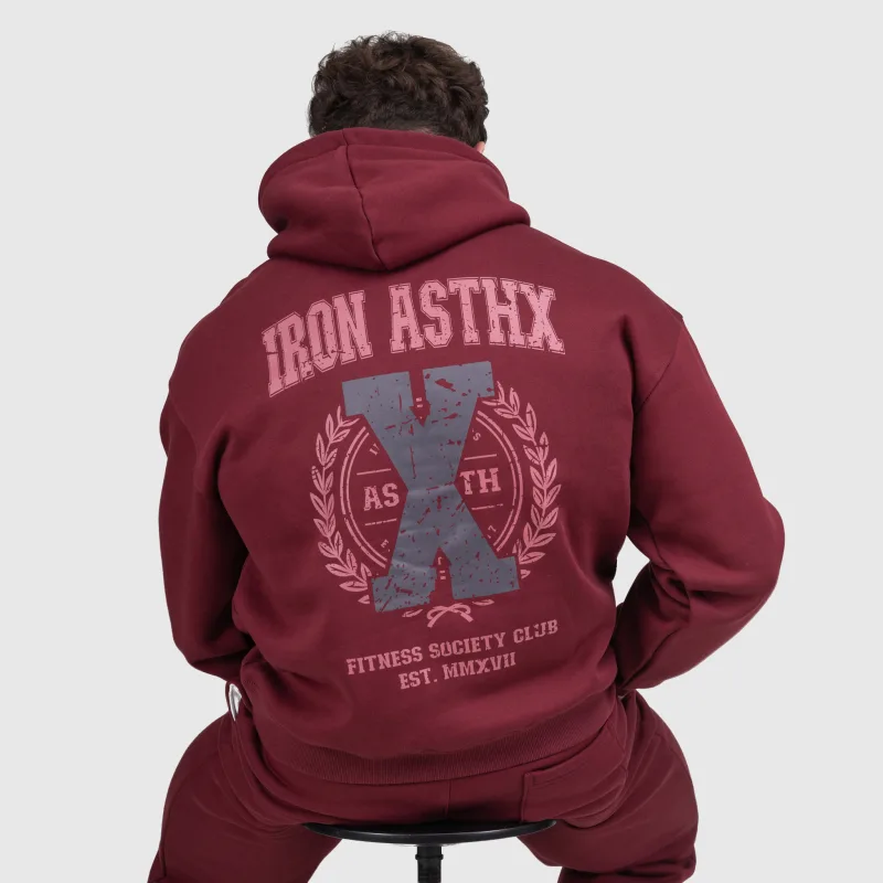 Pánska tepláková súprava Iron Aesthetics X-Society, bordová-11