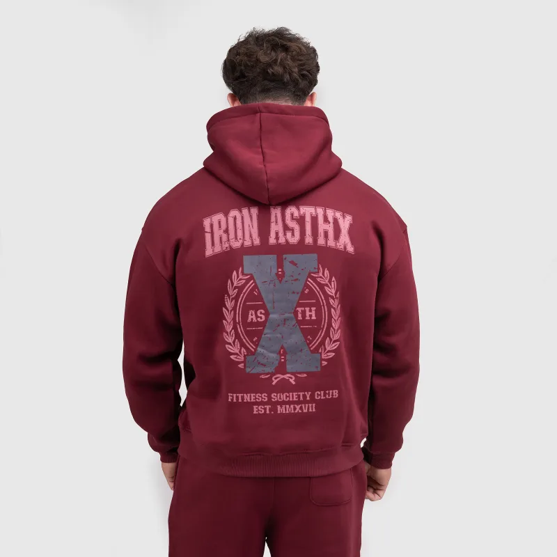 Pánska tepláková súprava Iron Aesthetics X-Society, bordová-10