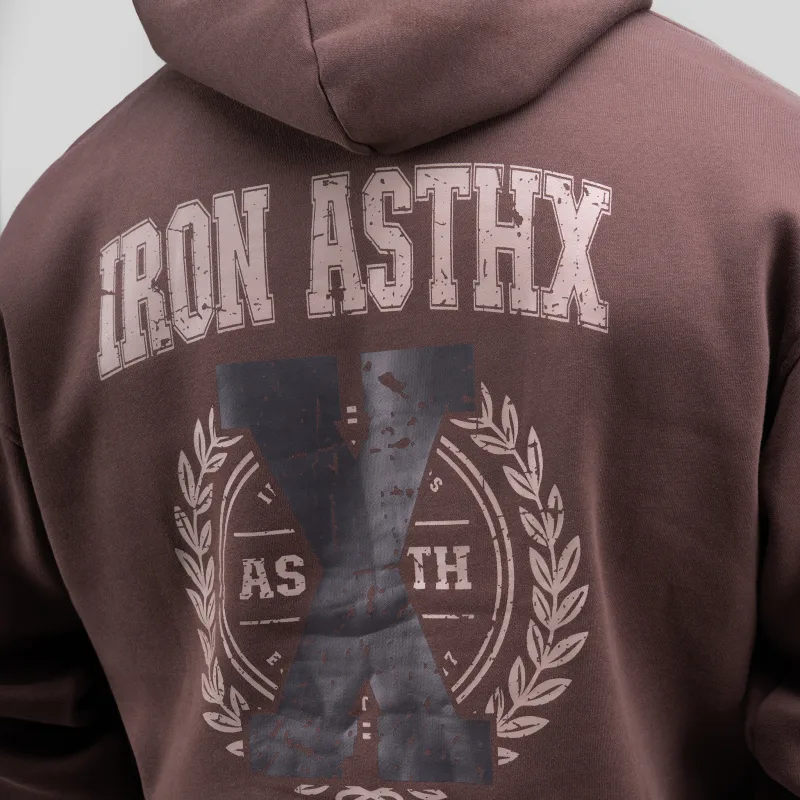Pánska mikina Iron Aesthetics X-Society, hnedá-4