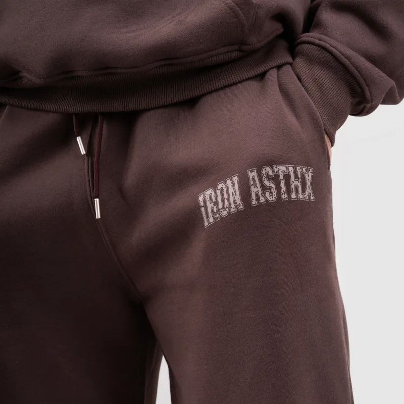 Pánske tepláky Iron Aesthetics X-Society, hnedé-4