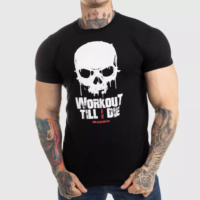 Ultrasoft tričko Workout Till I Die, čierne-1
