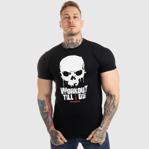 Ultrasoft tričko Workout Till I Die, čierne