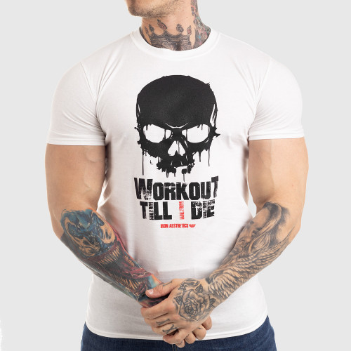 Ultrasoft tričko Workout Till I Die, biele