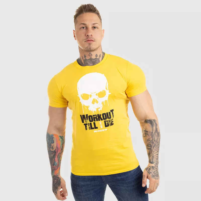 Ultrasoft tričko Workout Till I Die, žlté-2