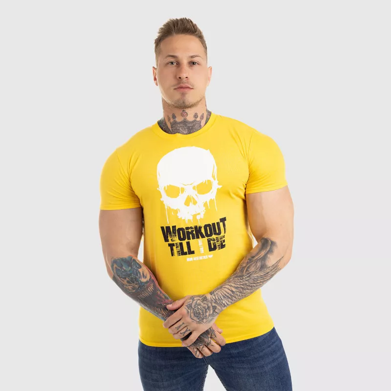 Ultrasoft tričko Workout Till I Die, žlté-3
