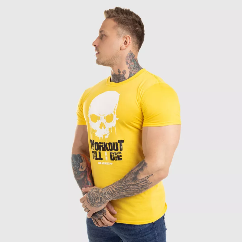 Ultrasoft tričko Workout Till I Die, žlté-4