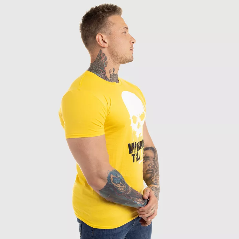 Ultrasoft tričko Workout Till I Die, žlté-6
