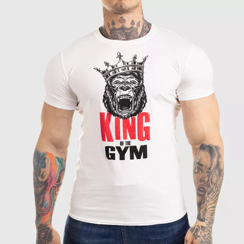 Ultrasoft tričko Iron Aesthetics King of the Gym, biele-1
