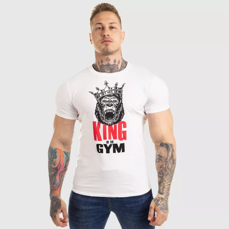 Ultrasoft tričko Iron Aesthetics King of the Gym, biele-3