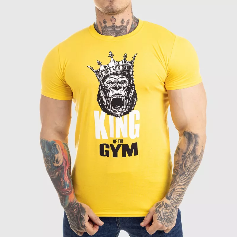 Ultrasoft tričko Iron Aesthetics King of the Gym, žlté-1