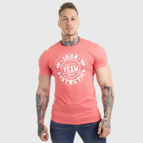 Pánske fitness tričko Iron Aesthetics Circle Star, ružové