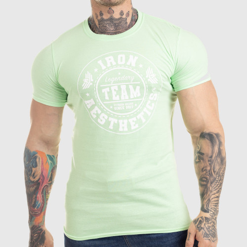 Pánske fitness tričko Iron Aesthetics Circle Star, mentolová zelená