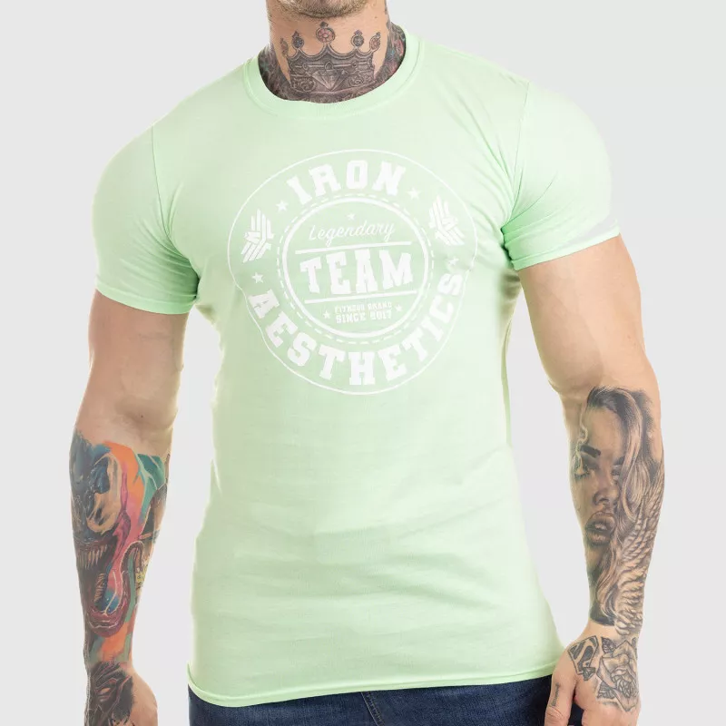 Pánske fitness tričko Iron Aesthetics Circle Star, mentolová zelená-2