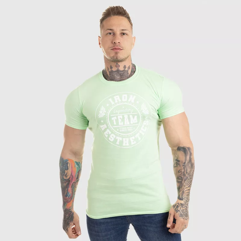 Pánske fitness tričko Iron Aesthetics Circle Star, mentolová zelená-4