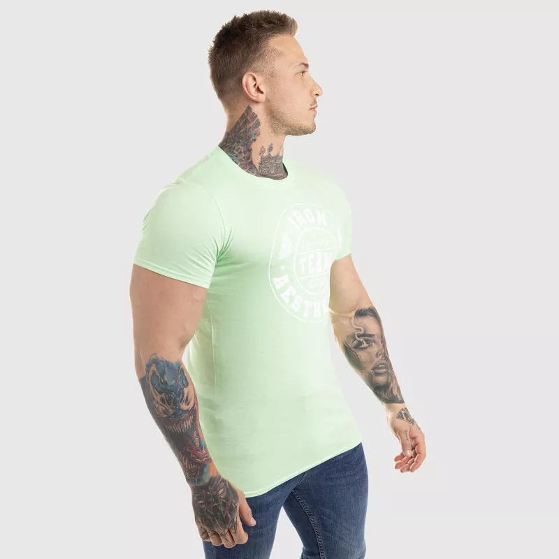 Pánske fitness tričko Iron Aesthetics Circle Star, mentolová zelená-7