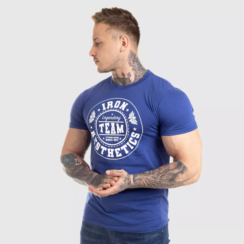 Pánske fitness tričko Iron Aesthetics Circle Star, modré-6
