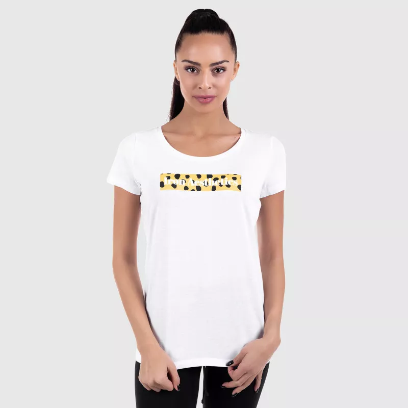 Dámske fitness tričko Iron Aesthetics Light Gepard, biele-8