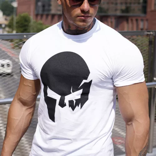 Ultrasoft tričko Iron Aesthetics Skull, biele