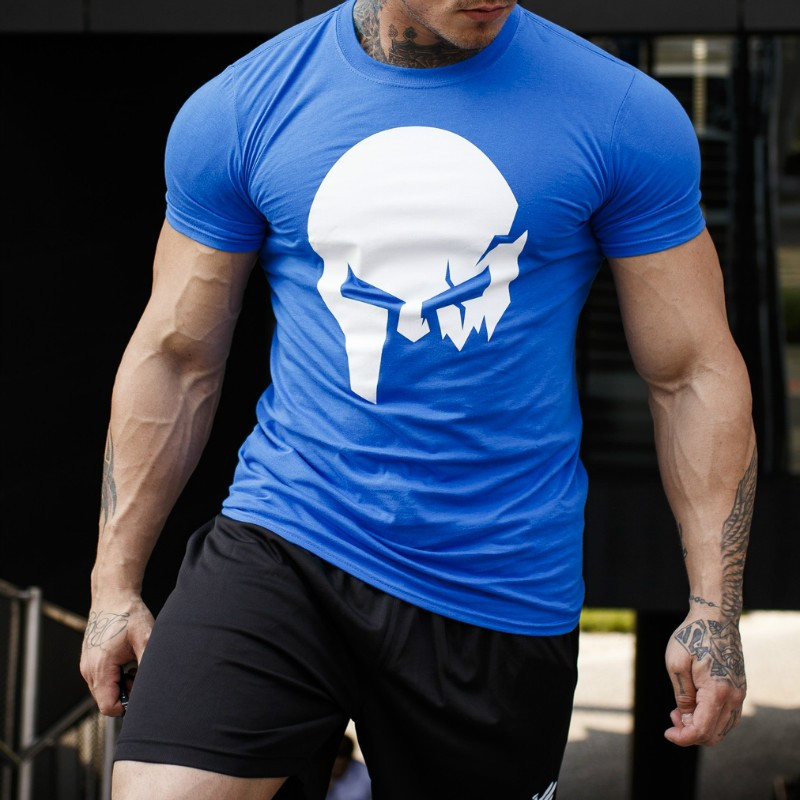 Levně Ultrasoft tričko Iron Aesthetics Skull, modré