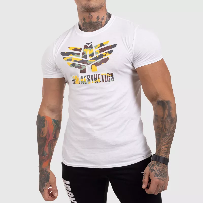 Ultrasoft tričko Iron Aesthetics Yellow Camo, biele-1