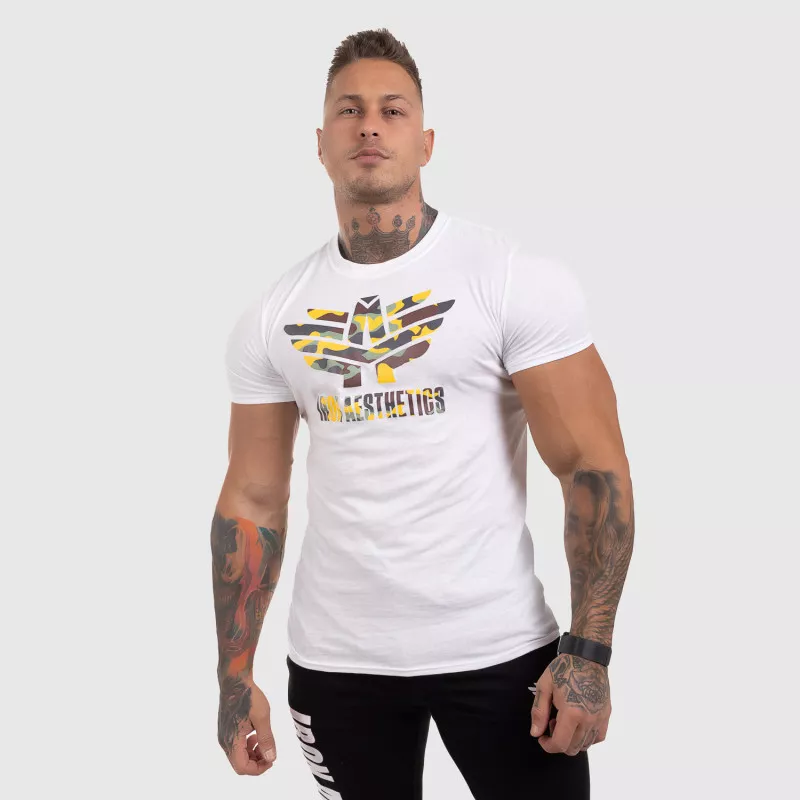 Ultrasoft tričko Iron Aesthetics Yellow Camo, biele-5