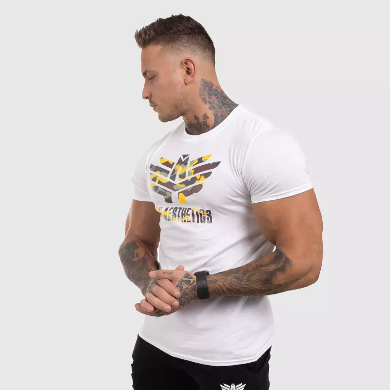 Ultrasoft tričko Iron Aesthetics Yellow Camo, biele-6