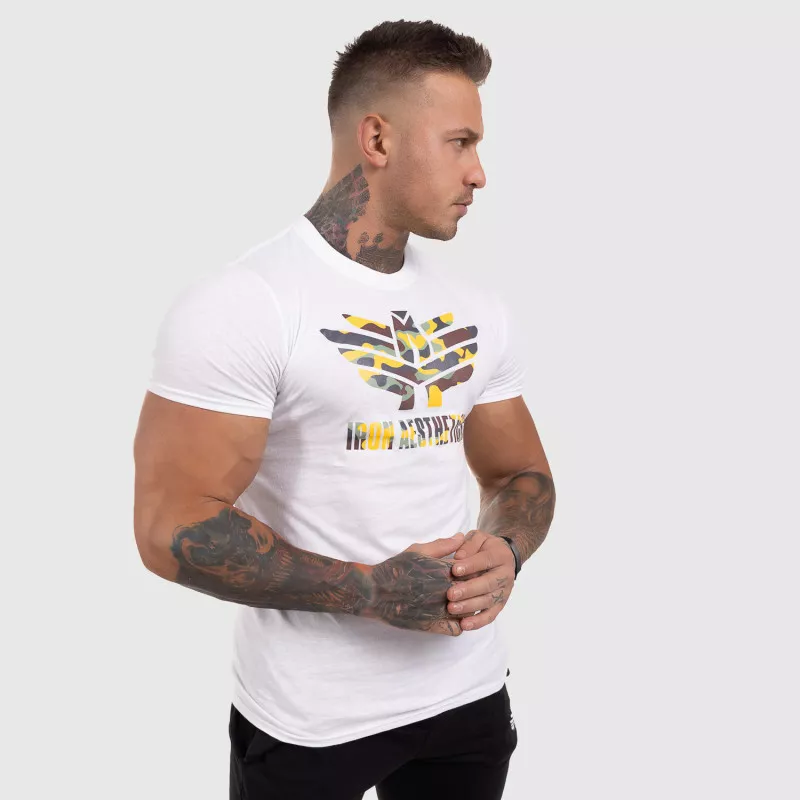 Ultrasoft tričko Iron Aesthetics Yellow Camo, biele-7