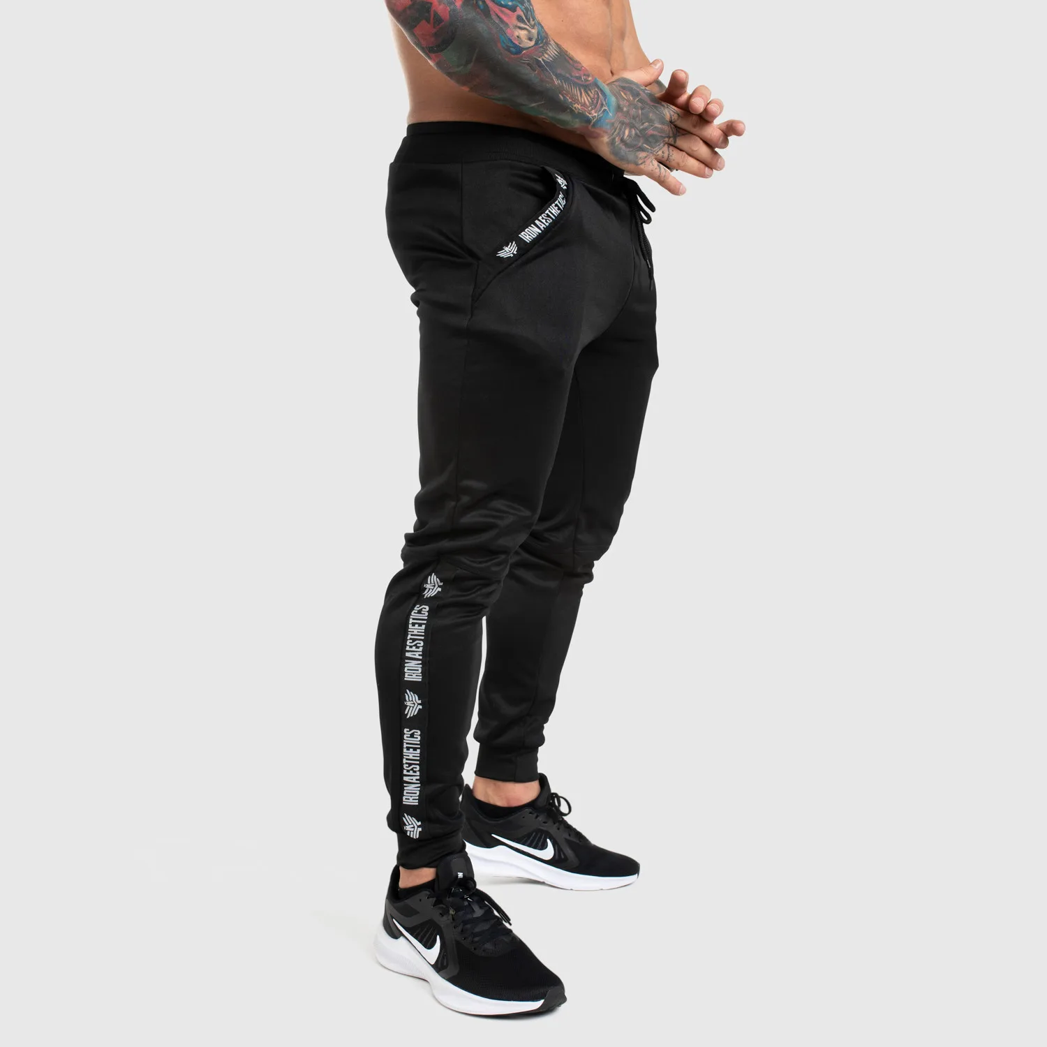 Jogger tepláky Iron Aesthetics Partial, čierne-1