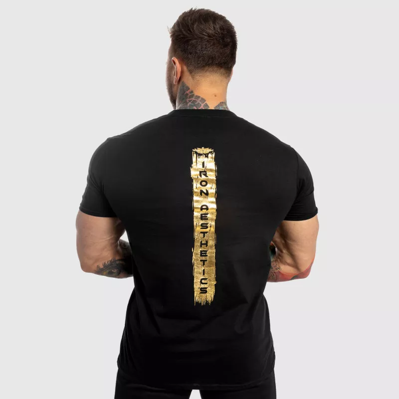 Pánske fitness tričko Iron Aesthetics Force, black&gold-6