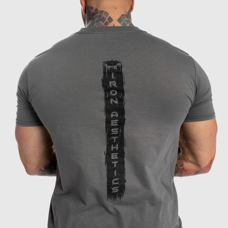 Pánske fitness tričko Iron Aesthetics Force, sivé-4