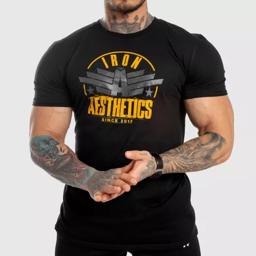 Pánske fitness tričko Iron Aesthetics Force, čierne