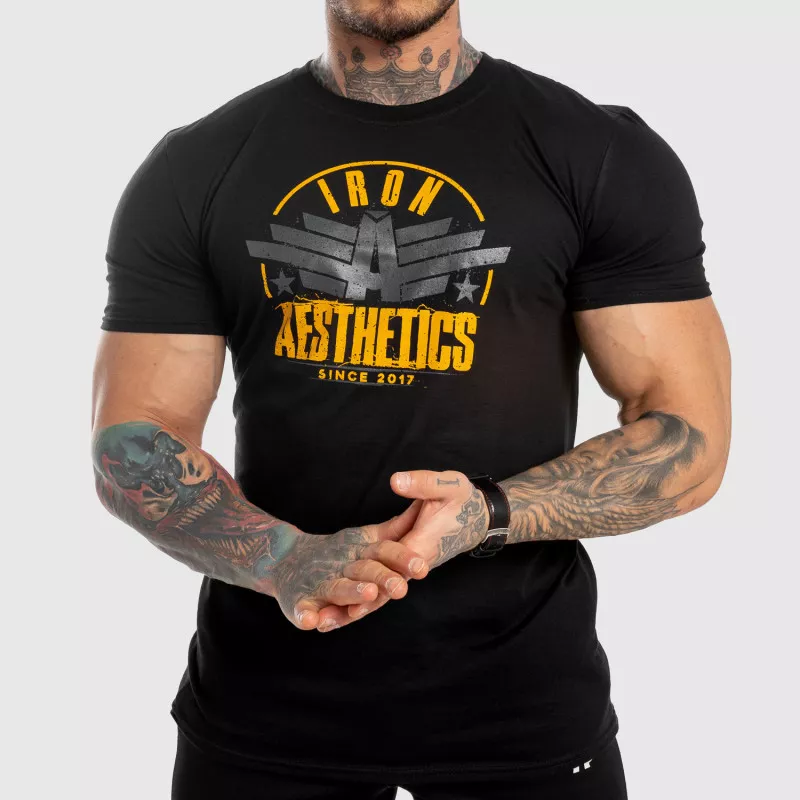 Pánske fitness tričko Iron Aesthetics Force, čierne-1