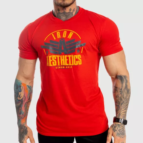 Pánske fitness tričko Iron Aesthetics Force, červené