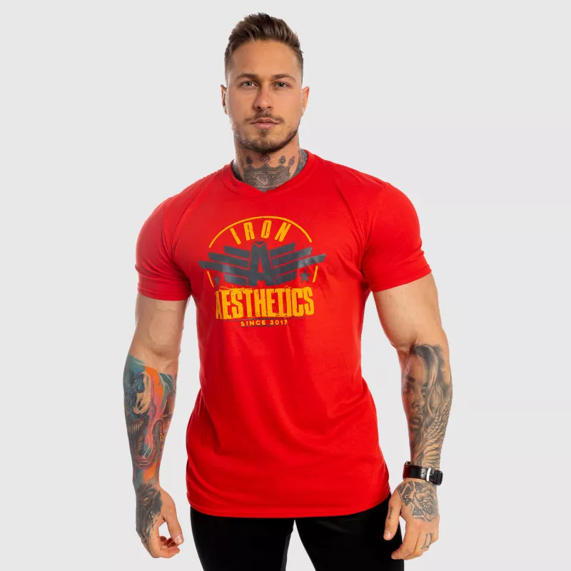 Pánske fitness tričko Iron Aesthetics Force, červené-2