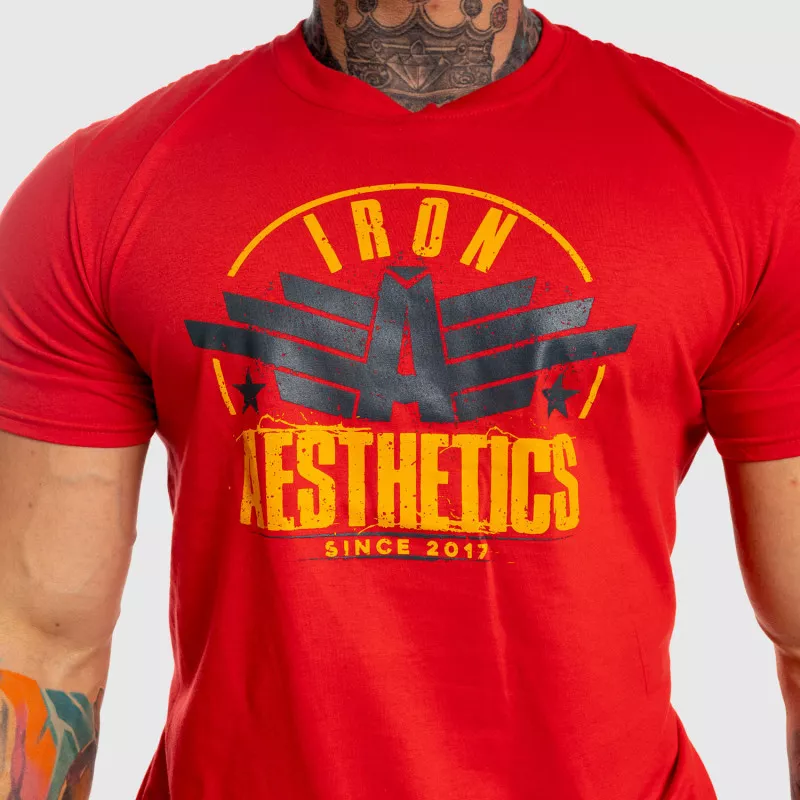 Pánske fitness tričko Iron Aesthetics Force, červené-3