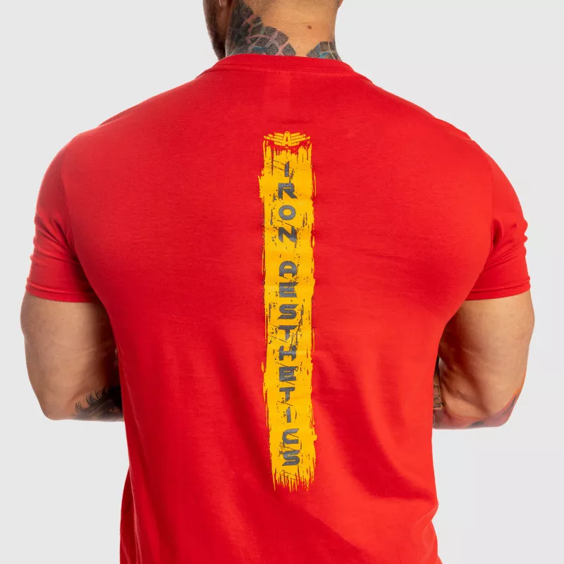 Pánske fitness tričko Iron Aesthetics Force, červené-4