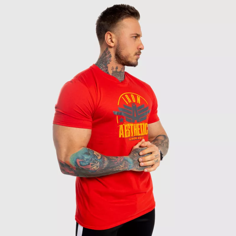 Pánske fitness tričko Iron Aesthetics Force, červené-5