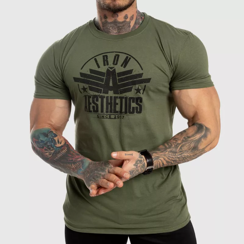 Pánske fitness tričko Iron Aesthetics Force, zelené-1