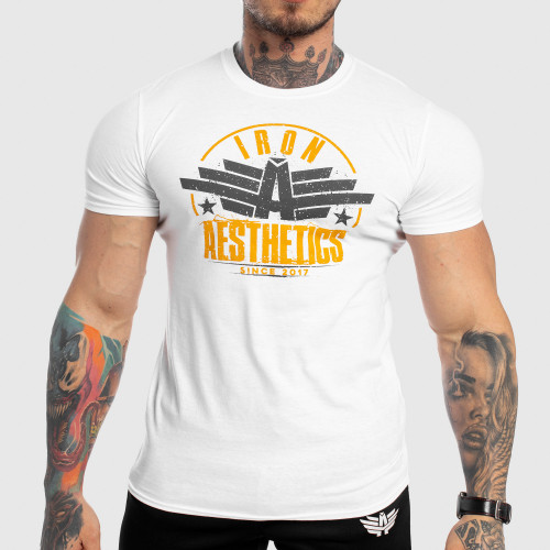 Pánske fitness tričko Iron Aesthetics Force, biele