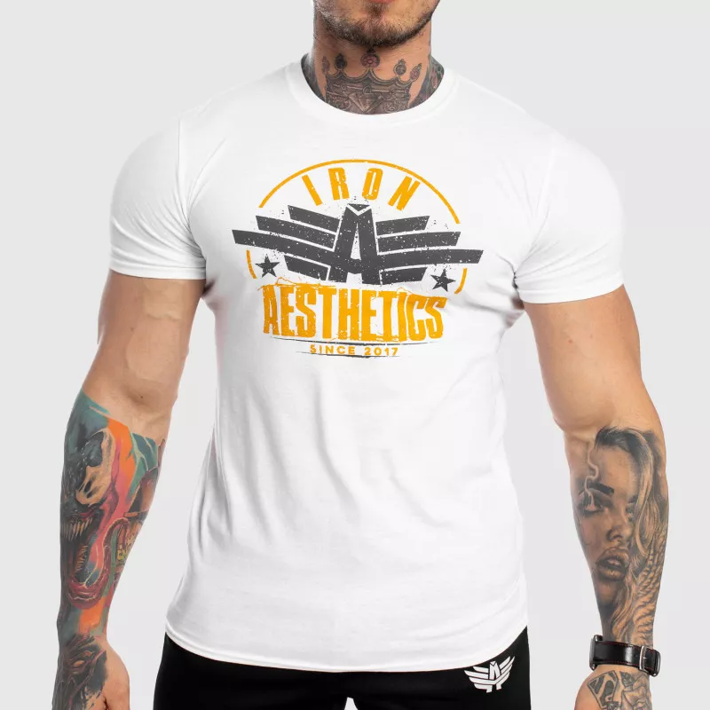 Pánske fitness tričko Iron Aesthetics Force, biele-1