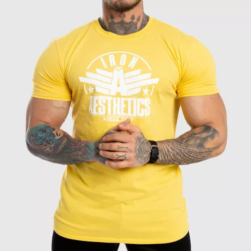 Pánske fitness tričko Iron Aesthetics Force, žlté