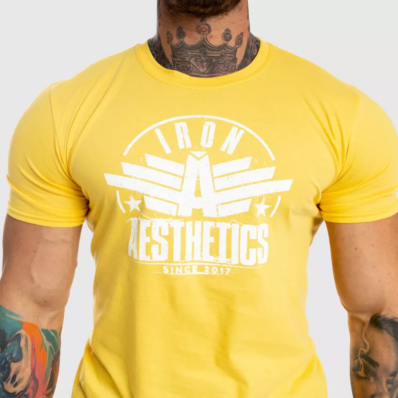 Pánske fitness tričko Iron Aesthetics Force, žlté-4