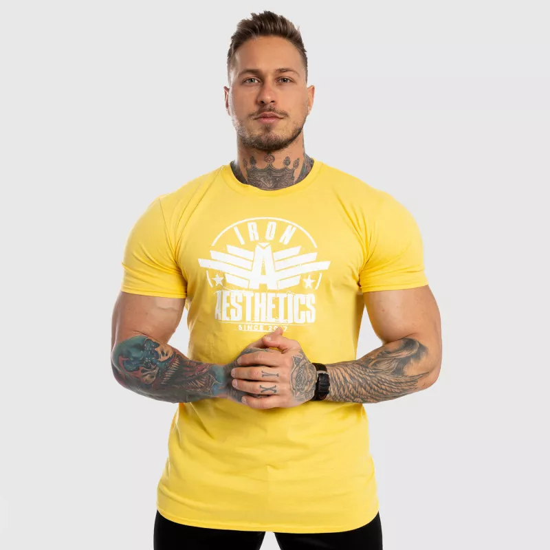 Pánske fitness tričko Iron Aesthetics Force, žlté-3