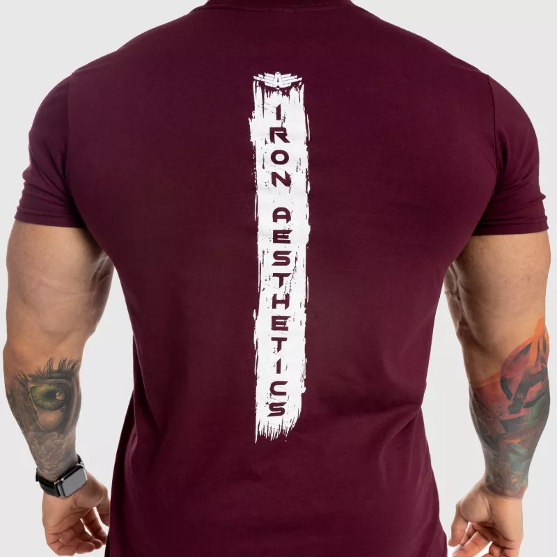 Pánske fitness tričko Iron Aesthetics Force, bordové-7